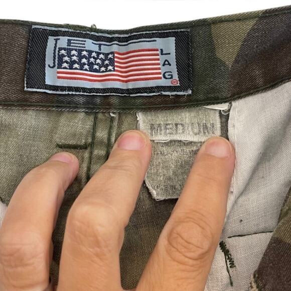 Jet Lag Men's Vintage Cargo Pants Camouflage Military Button Fly Size Medium Y2K - Picture 6 of 8